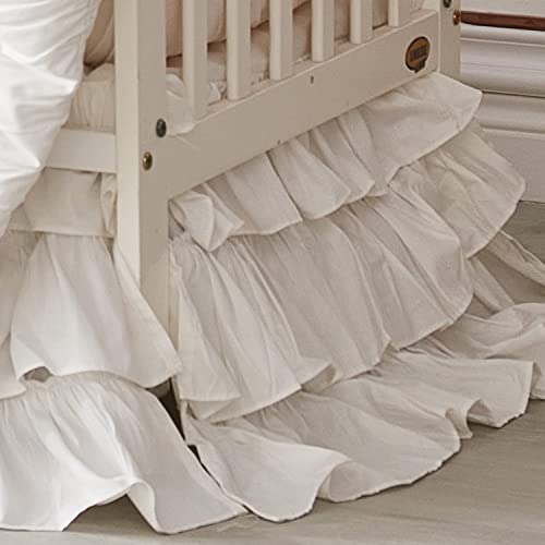 Cotton Crib Sheet Crib Bed Skirt, Lilium Rose Floral White Nursery Bedding Set, Standard Crib Toddler Mattress 52x28in 5 Product: Brandream Crib Sheet & Crib Bed Skirt 100% Cotton Lilium Rose Floral Solid White Dust Ruffle Crib Skirt Baby Nursery Bedding Set