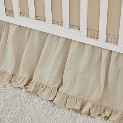 100% Cotton Wildflower Butterfly Crib Sheet, Crib Bed Skirt Baby Nursery Bedding Set, 52x28in, 16in Drop 16 Product: Brandream Crib Sheet & Crib Bed Skirt 100% Cotton Wildflower Butterfly Printed Baby Nursery Bedding Set
