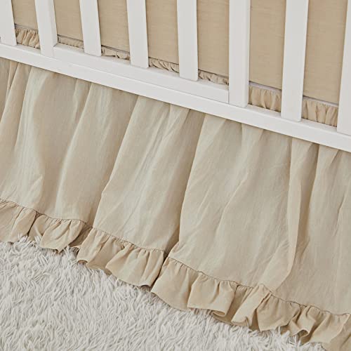 100% Cotton Wildflower Butterfly Crib Sheet, Crib Bed Skirt Baby Nursery Bedding Set, 52x28in, 16in Drop 7 Product: Brandream Crib Sheet & Crib Bed Skirt 100% Cotton Wildflower Butterfly Printed Baby Nursery Bedding Set