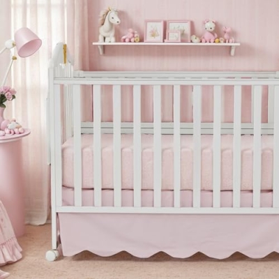 Brandream Wildflower Butterfly Cotton Crib Sheet Crib Bed Skirt Set, Nursery Bedding, 52x28in 10 Product: Brandream Crib Sheet & Crib Bed Skirt 100% Cotton Wildflower Butterfly Printed Baby Nursery Bedding Set
