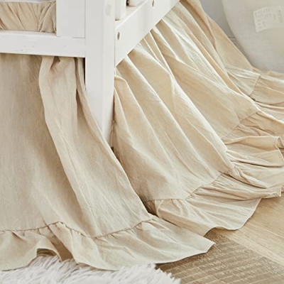 100% Cotton Wildflower Butterfly Crib Sheet, Crib Bed Skirt Baby Nursery Bedding Set, 52x28in, 16in Drop 10 Product: Brandream Crib Sheet & Crib Bed Skirt 100% Cotton Wildflower Butterfly Printed Baby Nursery Bedding Set