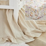 Product: Brandream Crib Sheet & Crib Bed Skirt 100% Cotton Wildflower Butterfly Printed Baby Nursery Bedding Set