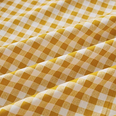 Cotton Crib Sheet Bed Skirt, Yellow Plaid Scallop Edge Nursery Bedding Set, 52x28x16in 11 Product: Brandream Crib Sheet & Crib Bed Skirt 100% Cotton Yellow Scallop Edge Plaid Breathable Soft Baby Nursery Bedding Set