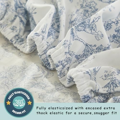 Product: Brandream Crib Sheet & Crib Bed Skirt Dust Ruffle Farmhouse Chic 100% Cotton Baby Nursery Bedding Set