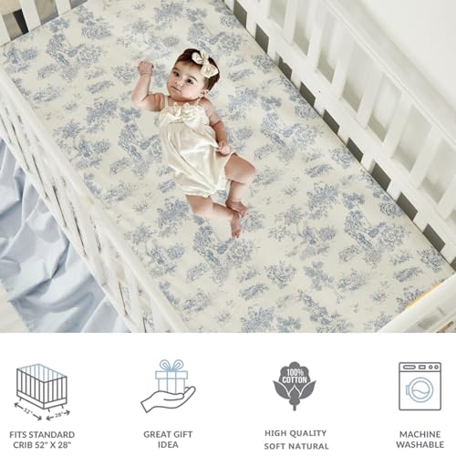 Product: Brandream Crib Sheet & Crib Bed Skirt Dust Ruffle Farmhouse Chic 100% Cotton Baby Nursery Bedding Set