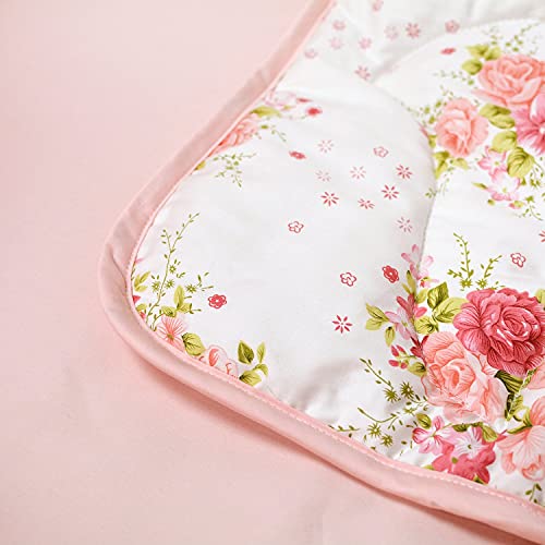 Product: Brandream Floral Crib Bedding Set for Girls Soft Egyptian Cotton Nursery Bedding Comforter Skirt Set 8 Pieces- Luxury Watercolor Blossom Flowers Blush Pink Peach