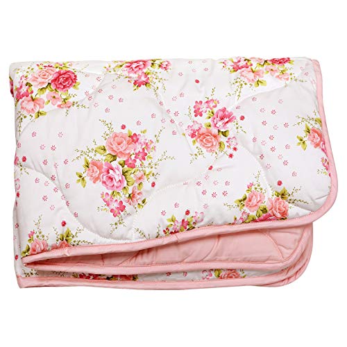 Product: Brandream Floral Crib Bedding Set for Girls Soft Egyptian Cotton Nursery Bedding Comforter Skirt Set 8 Pieces- Luxury Watercolor Blossom Flowers Blush Pink Peach