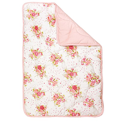 Product: Brandream Floral Crib Bedding Set for Girls Soft Egyptian Cotton Nursery Bedding Comforter Skirt Set 8 Pieces- Luxury Watercolor Blossom Flowers Blush Pink Peach