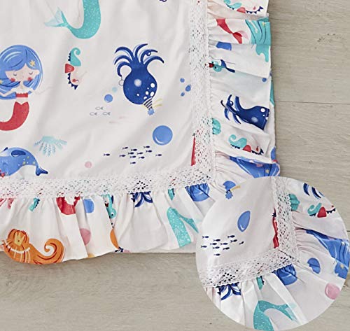 Product: Brandream Girls Nursery Bedding Pink Mermaid Princess Baby Crib Bedding Nautical Ocean Animal Newborn Blanket Set, 100% Cotton