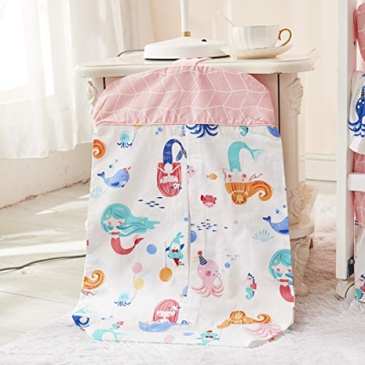 Product: Brandream Mermaid Nursery Bedding Set for Girls Princess Pink Baby Crib Bedding 4 Piece Underwater Fish Blanket Set with Diaper Stacker, 100% Cotton