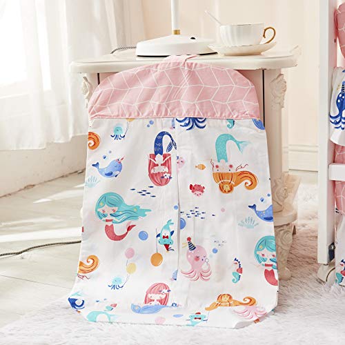 Product: Brandream Mermaid Nursery Bedding Set for Girls Princess Pink Baby Crib Bedding 4 Piece Underwater Fish Blanket Set with Diaper Stacker, 100% Cotton