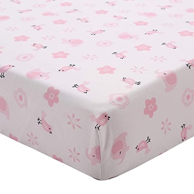 Brandream Pink Gray Elephant Crib Bedding Set, Baby Girl Nursery Bedding, 6 Pieces, 20.5cm 12 Product: Brandream Pink Gray Elephant Crib Bedding Sets for Baby Girls | Nursery Set with Exotic Floral Design, 6 Pieces