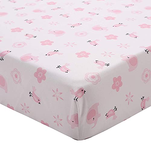 Brandream Pink Gray Elephant Crib Bedding Set, Baby Girl Nursery Bedding, 6 Pieces, 20.5cm 5 Product: Brandream Pink Gray Elephant Crib Bedding Sets for Baby Girls | Nursery Set with Exotic Floral Design, 6 Pieces