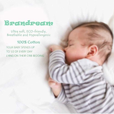 Product: Brandream Pink Jungle Animals Baby Crib Bedding Set for Girls Elephant Nursery Bedding Set 3 Piece | Quilt, Fitted Sheet, Crib Skirt Included with Garden Birds Floral Design
