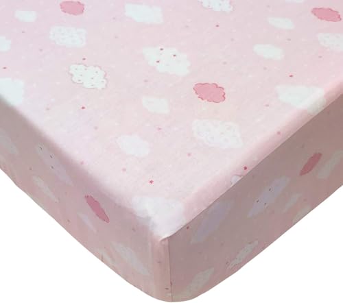 Pink Unicorn Crib Bedding Set for Girls, 3 Piece Cotton Nursery Bedding, Plush Blanket, Fitted Sheet, Ruffle Skirt, 3pc 6 Product: Brandream Pink Unicorn Crib Bedding Sets for Girls Rainbow Baby Nursery Bedding Lovely Princess Cotton Blanket Set, 3 Piece