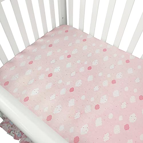 Pink Unicorn Crib Bedding Set for Girls, 3 Piece Cotton Nursery Bedding, Plush Blanket, Fitted Sheet, Ruffle Skirt, 3pc 1 Product: Brandream Pink Unicorn Crib Bedding Sets for Girls Rainbow Baby Nursery Bedding Lovely Princess Cotton Blanket Set, 3 Piece