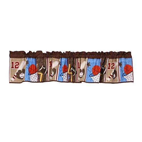 Sports Nursery Crib Bedding Set for Boys, Brown Blue Baseball Basketball Soccer Baby Boy Cot Bedding, 37 x 47 in 1 Product: Brown Sports Nursery Crib Bedding Set for Boys Baseball Basketball Ruby Baby Boy Cot Bedding Set