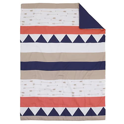 CARTERS Aztec 4 Piece Toddler Bedding Set, Navy, Cream, Orange, Beige - Crib Bedding Sets Product: CARTERS Aztec 4 Piece Toddler Bedding Set, Navy, Cream, Orange, Beige