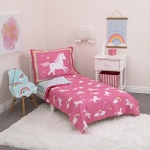 Product: CARTERS Rainbow Unicorn 4 Piece Toddler Bedding Set, Pink, Aqua, White
