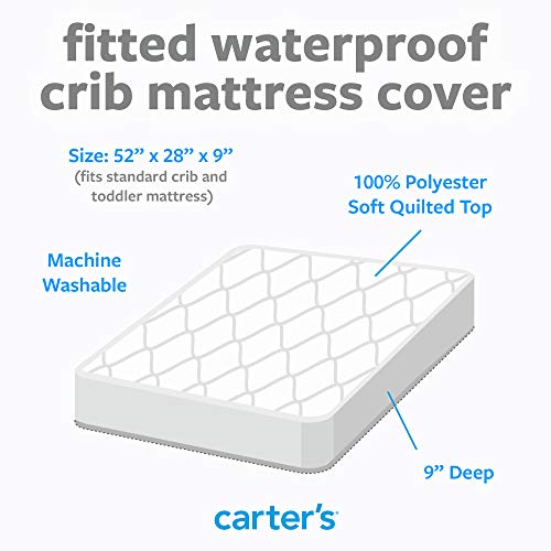 Carter’s Waterproof Fitted Crib Mattress Pad, Soft White Baby Toddler Mattress Protector, 20.5cm 2 Product: Carters Waterproof Fitted Crib Mattress Pad and Toddler Crib Mattress Protector - Baby Crib Mattress Cover - Protective Sheet for Boys and Girls Bedding Sets White