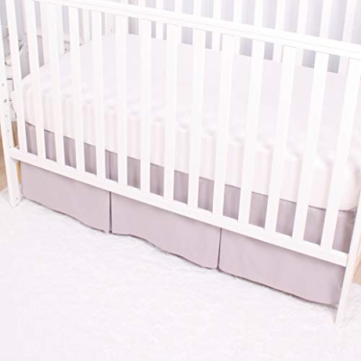 Product: CaSaJa Original Crib Sheet and Skirt Set for Baby Boy Girl, Breathable Soft Nursery Crib Bedding Set Standard, 14” Drop Pleated Bedskirt Lt Gray, 9” Deep Pocket Fitted Mattress Bed Sheet White
