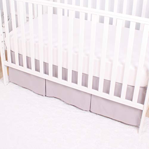 Product: CaSaJa Original Crib Sheet and Skirt Set for Baby Boy Girl, Breathable Soft Nursery Crib Bedding Set Standard, 14” Drop Pleated Bedskirt Lt Gray, 9” Deep Pocket Fitted Mattress Bed Sheet White