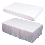 Product: CaSaJa Original Crib Sheet and Skirt Set for Baby Boy Girl, Breathable Soft Nursery Crib Bedding Set Standard, 14” Drop Pleated Bedskirt Lt Gray, 9” Deep Pocket Fitted Mattress Bed Sheet White