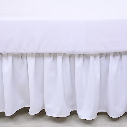 Product: Cloele 3 Pieces Baby Crib Bedding Set- Solid Ruffle Quilted Set Includes Comforter Fitted Sheet Crib Skirt for Boys and Girls - Cute Ruffled Nursery Crib Standard Size Baby Bedding Set White