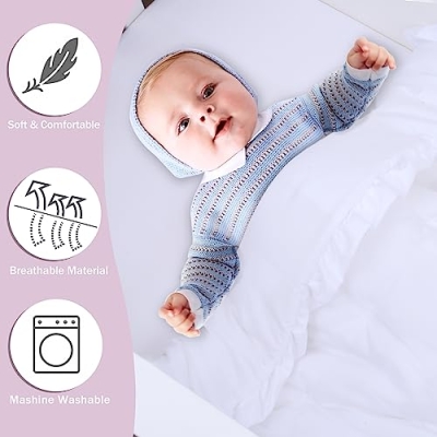 Product: Cloele 3 Pieces Baby Crib Bedding Set- Solid Ruffle Quilted Set Includes Comforter Fitted Sheet Crib Skirt for Boys and Girls - Cute Ruffled Nursery Crib Standard Size Baby Bedding Set White