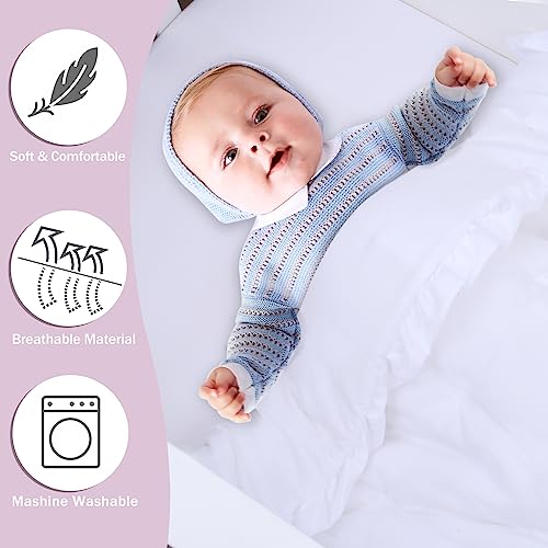Product: Cloele 3 Pieces Baby Crib Bedding Set- Solid Ruffle Quilted Set Includes Comforter Fitted Sheet Crib Skirt for Boys and Girls - Cute Ruffled Nursery Crib Standard Size Baby Bedding Set White