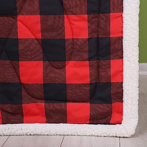 Buffalo Plaid Crib Bedding Set, Red Black Baby Nursery Set, 3 Piece Comforter Fitted Sheet Crib Skirt, 52x28in 4 Product: Cloele Buffalo Plaid Crib Bedding Set for Boys Girls - Standard Red Black 3 Piece Baby Bedding Set,Soft Comforter Bed Set Includes Crib Quilt Fitted Sheet Crib Skirt Nursery Bed Set