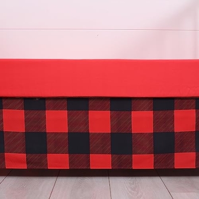 Buffalo Plaid Crib Bedding Set, Red Black Baby Nursery Set, 3 Piece Comforter Fitted Sheet Crib Skirt, 52x28in 12 Product: Cloele Buffalo Plaid Crib Bedding Set for Boys Girls - Standard Red Black 3 Piece Baby Bedding Set,Soft Comforter Bed Set Includes Crib Quilt Fitted Sheet Crib Skirt Nursery Bed Set