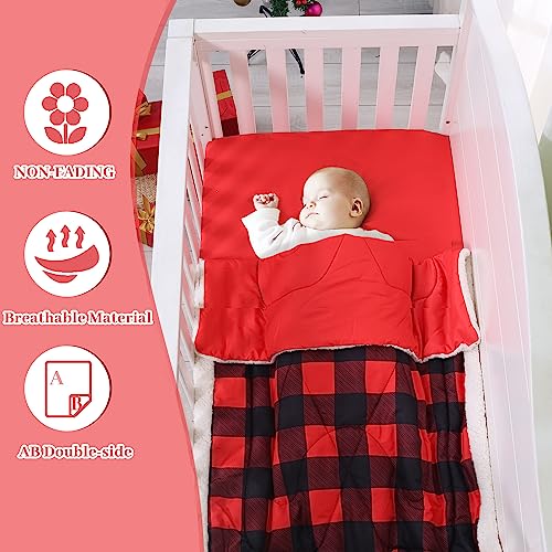 Buffalo Plaid Crib Bedding Set, Red Black Baby Nursery Set, 3 Piece Comforter Fitted Sheet Crib Skirt, 52x28in 3 Product: Cloele Buffalo Plaid Crib Bedding Set for Boys Girls - Standard Red Black 3 Piece Baby Bedding Set,Soft Comforter Bed Set Includes Crib Quilt Fitted Sheet Crib Skirt Nursery Bed Set