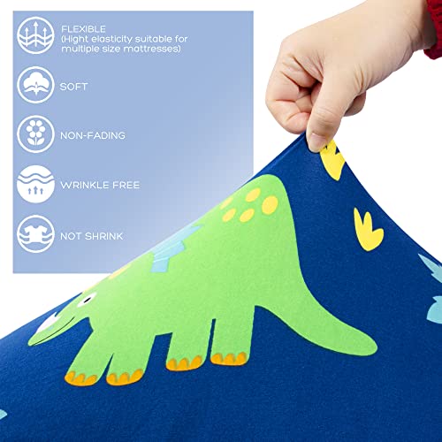 Dinosaur Crib Bedding Set, Blue Green Toddler Quilt, Fitted Sheet, Pillowcase, 3 Piece Nursery Set 20.5cm 1 Product: Cloele Crib Bedding Set for Boys - Microfiber 3 Piece Dinosaur Baby Bedding Set Soft Comforter Bed Set Includes Toddler Pillowcase Crib Sheet Baby Quilt - Nursery Bedding Set for Boys and Girls