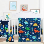 Product: Cloele Crib Bedding Set for Boys - Microfiber 3 Piece Dinosaur Baby Bedding Set Soft Comforter Bed Set Includes Toddler Pillowcase Crib Sheet Baby Quilt - Nursery Bedding Set for Boys and Girls