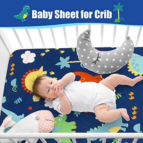 Dinosaur Crib Bedding Set, Blue Green Toddler Quilt, Fitted Sheet, Pillowcase, 3 Piece Nursery Set 20.5cm 6 Product: Cloele Crib Bedding Set for Boys - Microfiber 3 Piece Dinosaur Baby Bedding Set Soft Comforter Bed Set Includes Toddler Pillowcase Crib Sheet Baby Quilt - Nursery Bedding Set for Boys and Girls