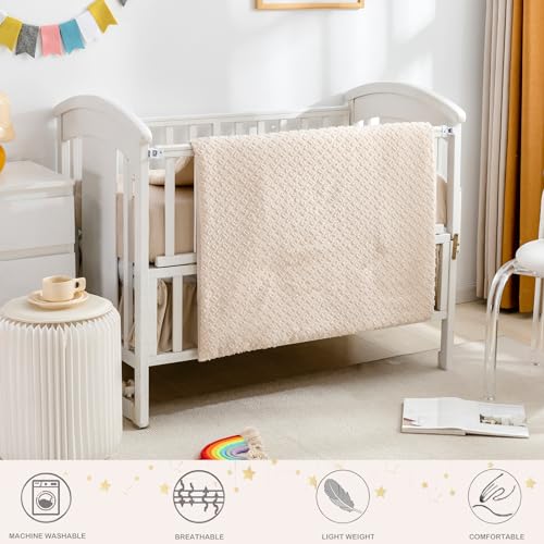 Beige Jacquard Tufted Geometric Crib Bedding Set, Modern Nursery Quilt Sheet Skirt, 3 Piece 3pc Set 3pc 5 Product: Cokouchyi 3 Piece Bedding Set for Boy Girls, Jacquard Tufted Geometric Crib Set, Includes Skirt, Blanket and Sheet, Baby Bedding, Beige