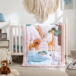 Product: Crib Bedding Set 4 Pieces – Includes Comforter, 2 Fitted Sheets for Easy Changing, Crib Skirt – Soft, Breathable, Machine Washable – Fits Standard Crib Mattress – Baby Nursery Set for Boys & Girls