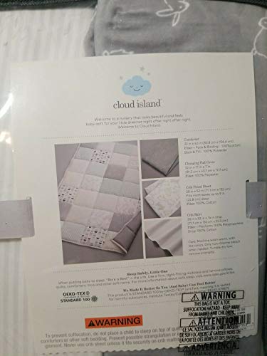 Crib Bedding Set Two by Two 4pc Cloud Island Gray - Crib Bedding Sets Product: Crib Bedding Set Two by Two 4pc Cloud Island Gray