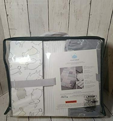 Cloud Island Gray Two by Two Crib Bedding Set, 4 Piece Nursery Set, Soft Gray Baby Bedding 4pc 4 Product: Crib Bedding Set Two by Two 4pc Cloud Island Gray