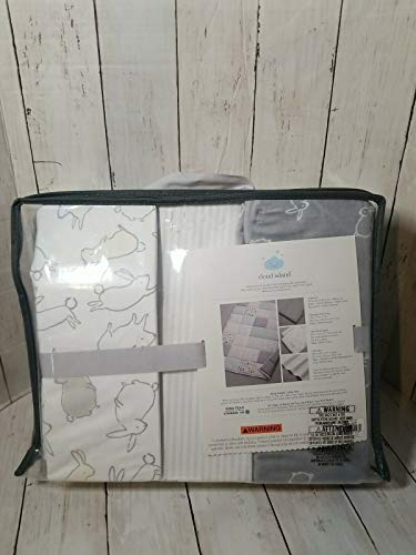 Cloud Island Gray Two by Two Crib Bedding Set, 4 Piece Nursery Set, Soft Gray Baby Bedding 4pc 1 Product: Crib Bedding Set Two by Two 4pc Cloud Island Gray