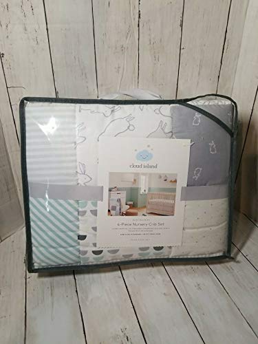 Cloud Island Gray Two by Two Crib Bedding Set, 4 Piece Nursery Set, Soft Gray Baby Bedding 4pc 2 Product: Crib Bedding Set Two by Two 4pc Cloud Island Gray
