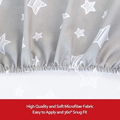 Product: Crib Sheets for Boys or Girls 2 Pack, Fitted Crib Sheet for Standard Size Crib and Toddler Mattresses, Soft and Breathable Material, Grey & White