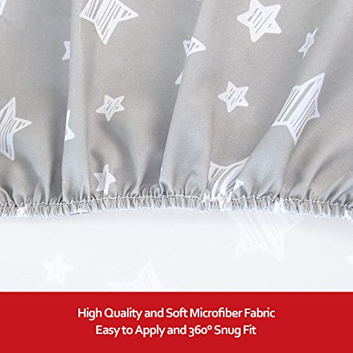 Product: Crib Sheets for Boys or Girls 2 Pack, Fitted Crib Sheet for Standard Size Crib and Toddler Mattresses, Soft and Breathable Material, Grey & White
