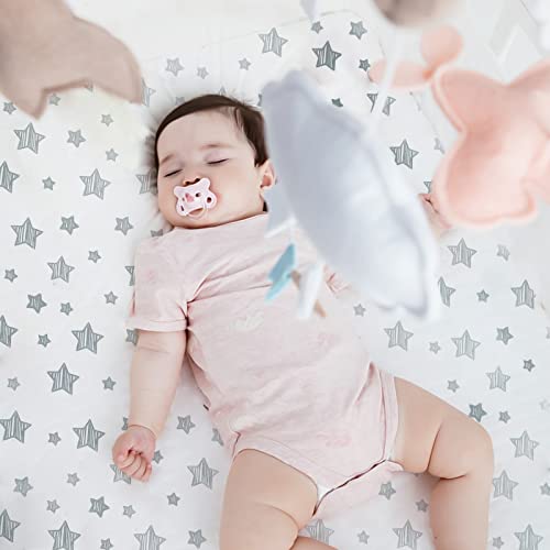 Baby Crib Sheet Set, 4 Pack Fitted Sheets, Soft Pink Blush Prints, Standard Crib Mattress 52 x 28 x 8 in. 2 Product: Crib Sheets for Girls 4 Pack, Fitted Crib Sheets for Standard Size Crib and Toddler Mattresses, Soft and Breathable Baby Gift Girl Set, Pink