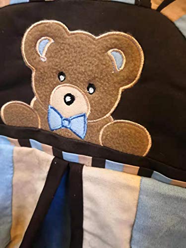 CribMATE Nursery Crib Bedding Set, Brown Blue Teddy Bear Star Moon, 13 Piece Baby Boy Bedding, 28 x 52 inch 3 Product: CribMATE Brown Blue Teddy Bear Nursery Crib Bedding Set Star Moon Themed Baby Boy Cot Set
