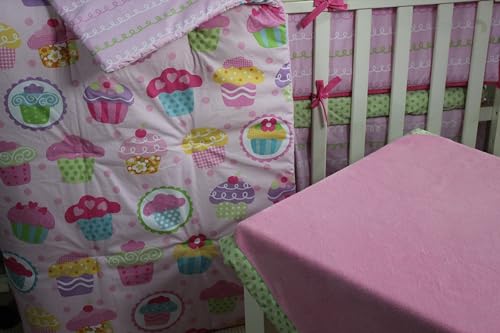 Product: CribMATE Pink Cake Nursery Crib Bedding Set for Girls Cotton Floral Cake Baby Girl Bedding Set 28 x 52 in