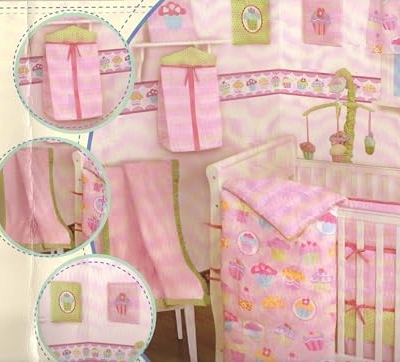 Product: CribMATE Pink Cake Nursery Crib Bedding Set for Girls Cotton Floral Cake Baby Girl Bedding Set 28 x 52 in