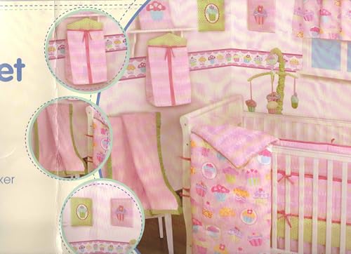 Product: CribMATE Pink Cake Nursery Crib Bedding Set for Girls Cotton Floral Cake Baby Girl Bedding Set 28 x 52 in
