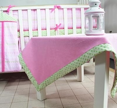Product: CribMATE Pink Cake Nursery Crib Bedding Set for Girls Cotton Floral Cake Baby Girl Bedding Set 28 x 52 in